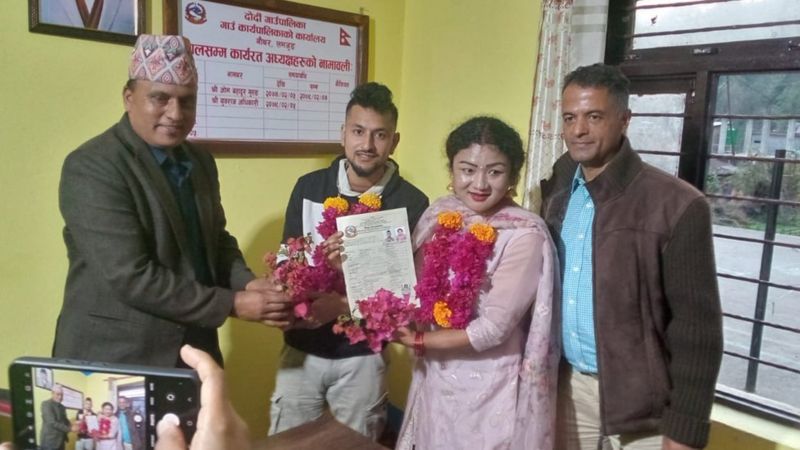 Nepal Registers First Same Sex Marriage Hailed As Win For Lgbt Rights Bbc News