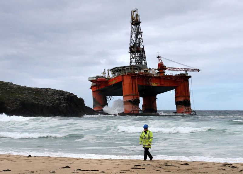 High Winds Likely To Hit Transocean Oil Rig Salvage Bbc News