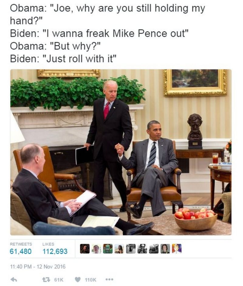 Biden And Obama Memes Jokes On Trump Imagined Bbc News