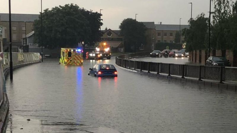 Peterborough And Norwich Flooded By Torrential Downpours - BBC News