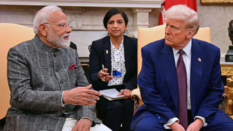 US President Donald Trump meets Indian Prime Minister Narendra Modi at the White House, February 2025