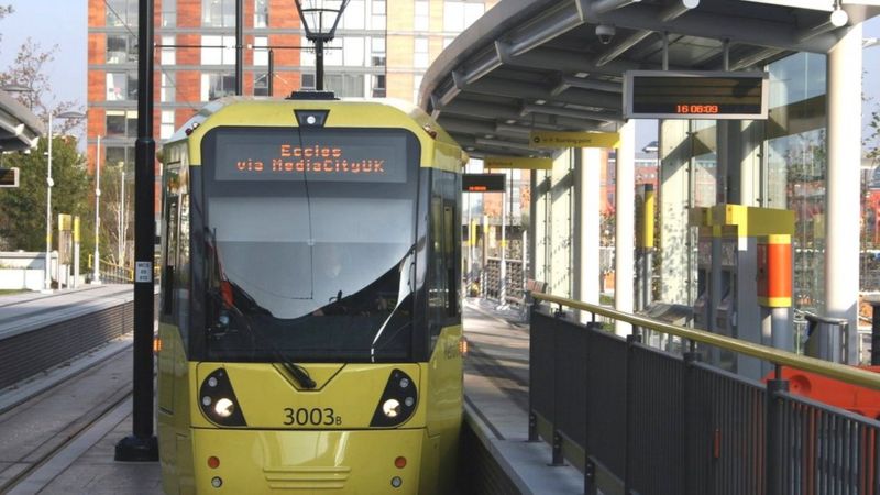 Manchester Metrolink tram derails in city centre - BBC News