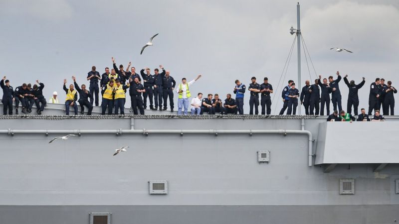 HMS Queen Elizabeth Sets Sail From Rosyth For Sea Trials - BBC News