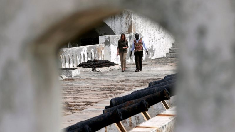 Melania Trump Us First Lady Visits Ghana Slave Fort Bbc News