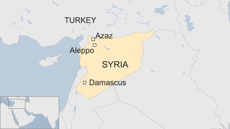 Syria conflict: Bomb kills dozens in Azaz on Turkish border - BBC News