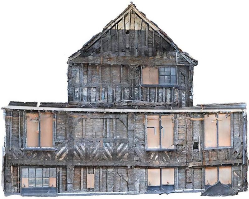 Wakefield restoration work exposes ancient timber frame BBC News