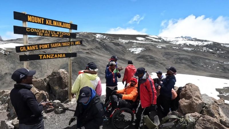 Manchester Arena Bomb Survivor Completes Kilimanjaro Challenge Bbc News