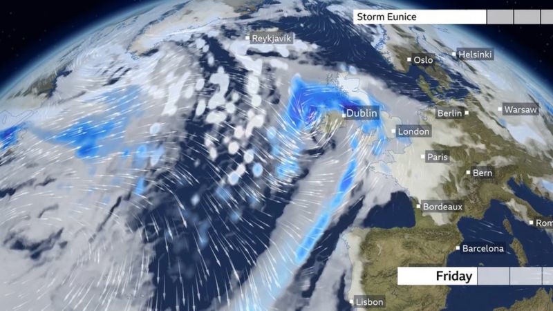 Storm Dudley and Storm Eunice: Weather warnings issued for NI - BBC News