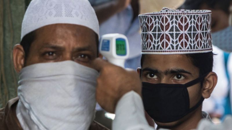 Coronavirus: The human cost of fake news in India _113177245_muslim_men