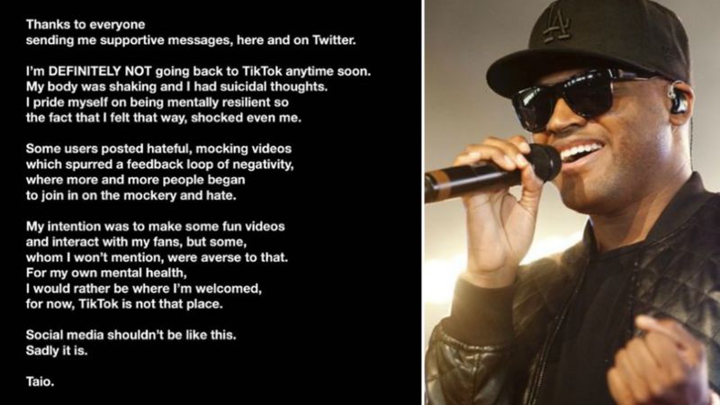 Taio Cruz says he was 'ambushed' by hate on TikTok - as he returns to music _115084545_taiocollage