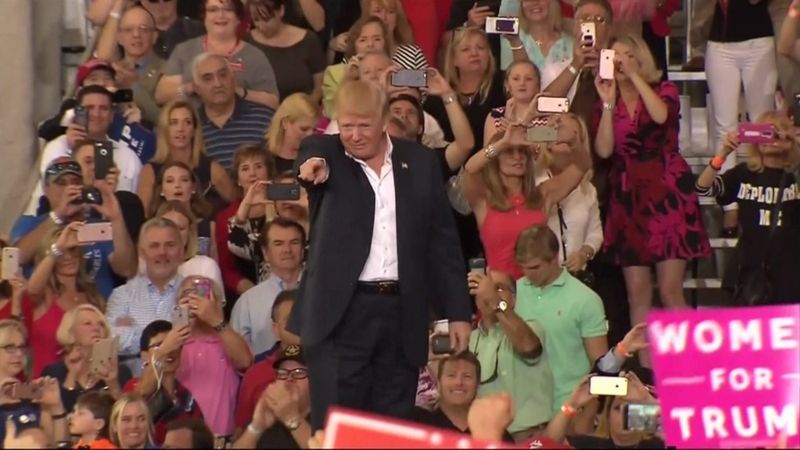 Donald Trump Savages Media At Florida Rally Bbc News