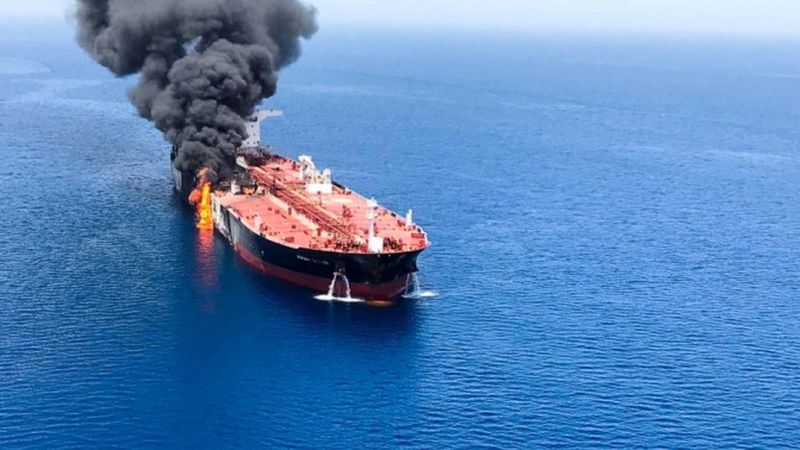 یکی از دو نفتکشی که در نزدیکی آب‌های ایران در دریای عمان هدف حمله قرار گرفت