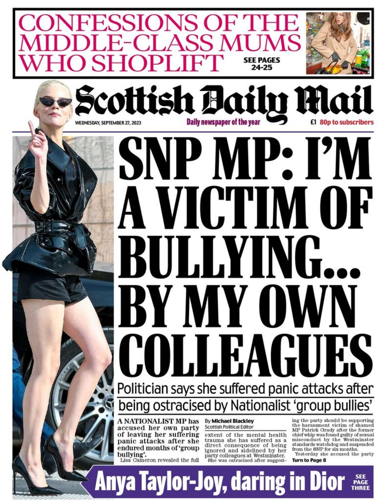 Scotland's papers Life expectancy drop and victim compensation 'raid