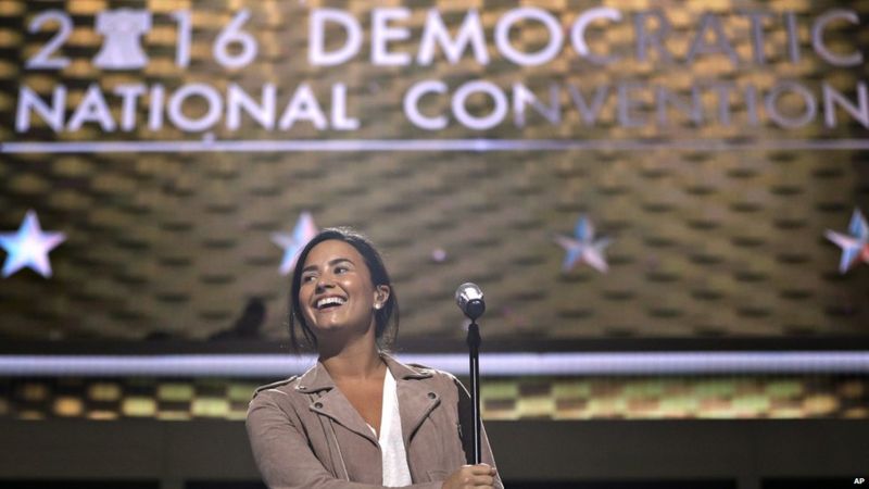 Demi Lovato Talks Mental Health At The Democratic National Convention