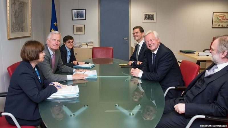 David Davis, Michel Barnier and their respective officials