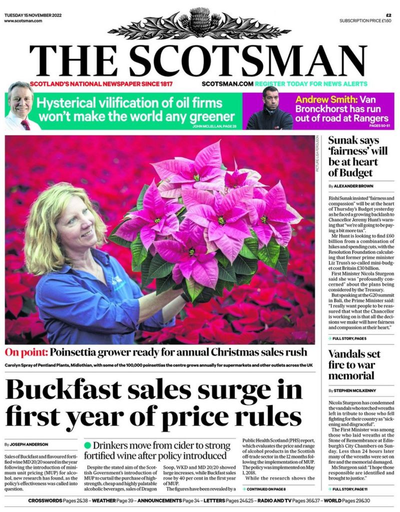 Scotland's papers French fugitive arrested and Buckfast sales soar