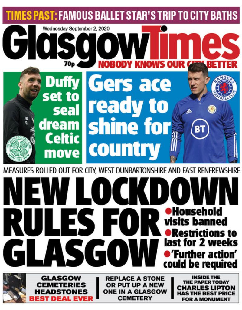 Scotland's papers Lockdown tightens for 800,000 Scots BBC News