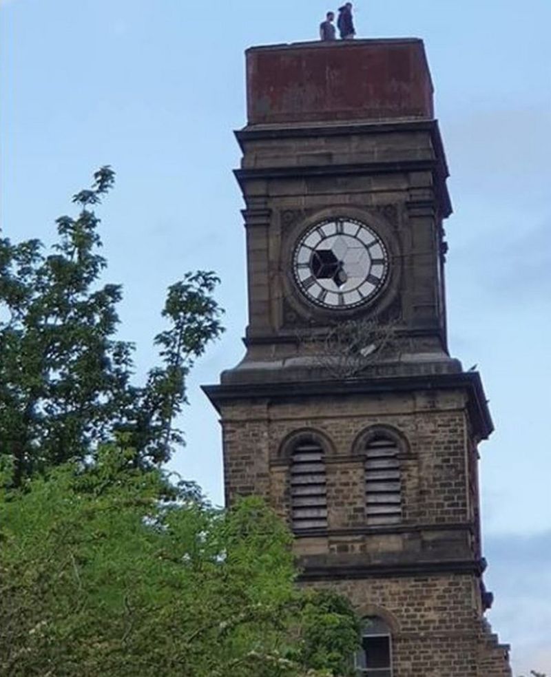 Safety fears after Newsome Mill clock tower trespass BBC News