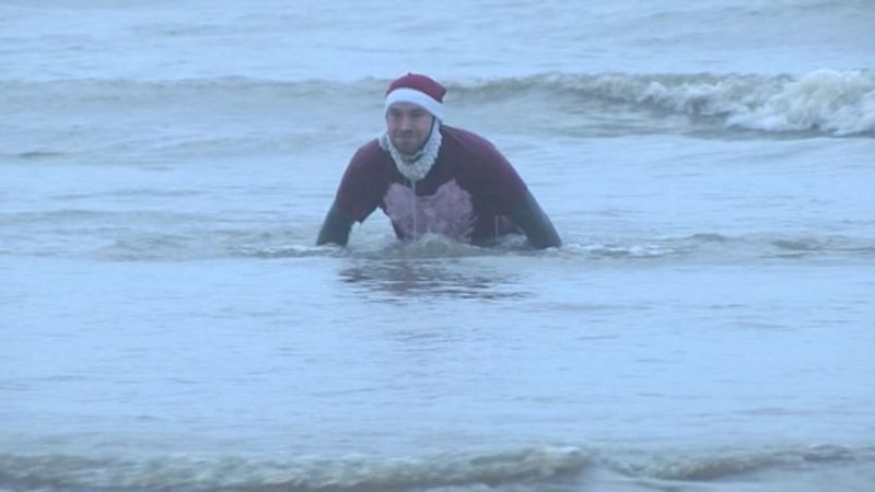 A man in the sea