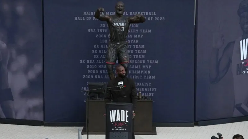 Statue of NBA star Dwyane Wade sparks fan backlash