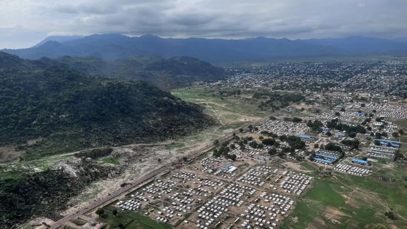 Drone view of Gwoza and surrounding hills