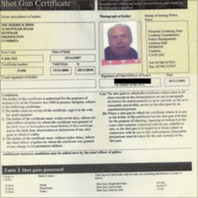 Cumbria gunman correctly issued with weapon licences BBC News