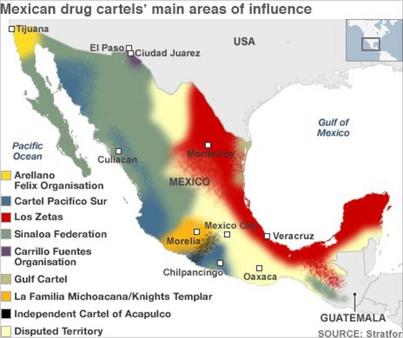 Mexican Police Seize Meth Maker Nery Salgado Harrison BBC News    54373707 Mexico Cartels 2011 464map 