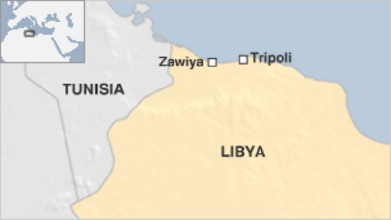 Libyan factions in deadly clashes near Zawiya - BBC News