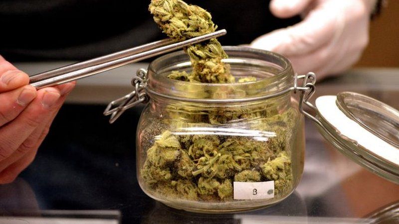 Jar of cannabis