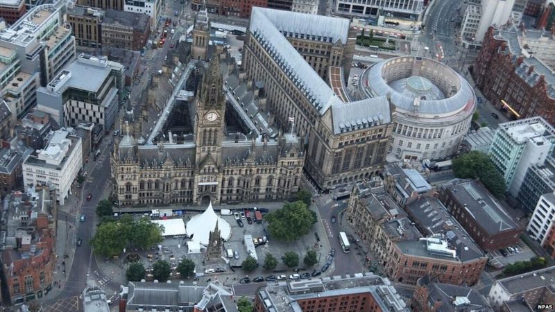 In pictures: Police helicopter captures Manchester from air - BBC News