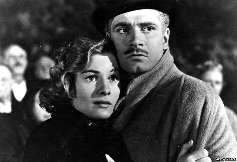 Joan Fontaine with Laurence Olivier in Rebecca