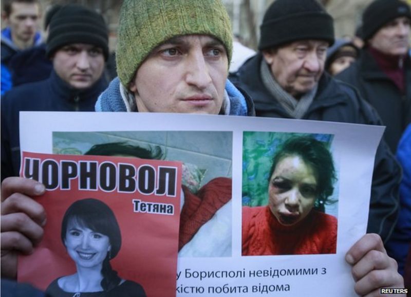 Three Held Over Beating Of Ukraine Activist Chornovol Bbc News
