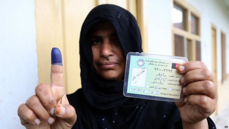 In pictures: Afghans vote in presidential elections - BBC News