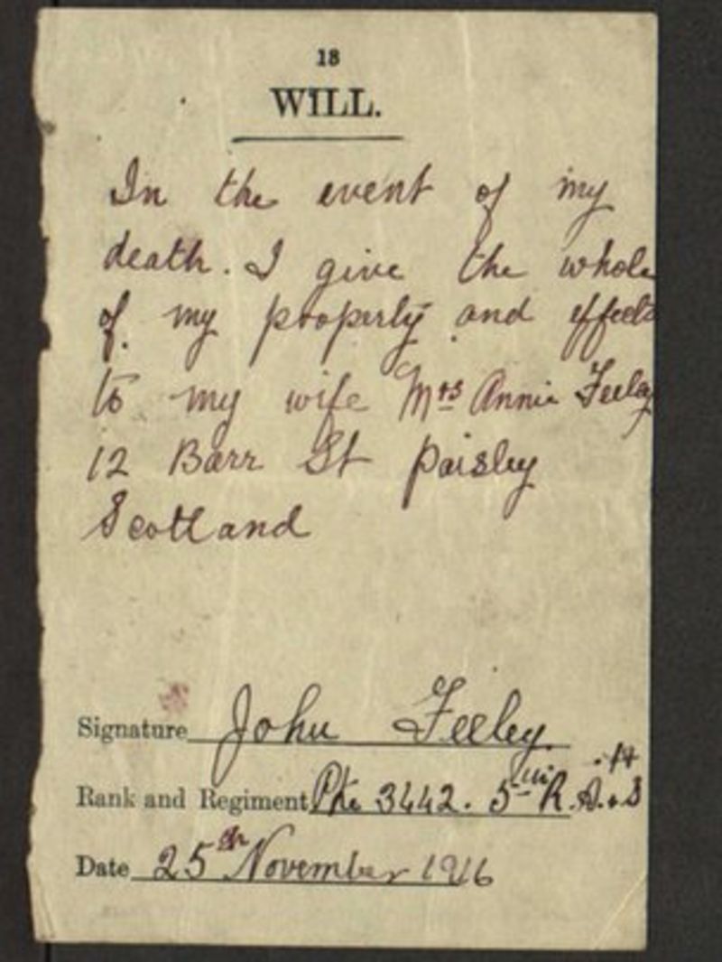 Wills of Scots soldiers go online BBC News