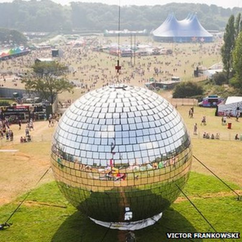 Bestival 2014 disco ball is world's largest BBC News