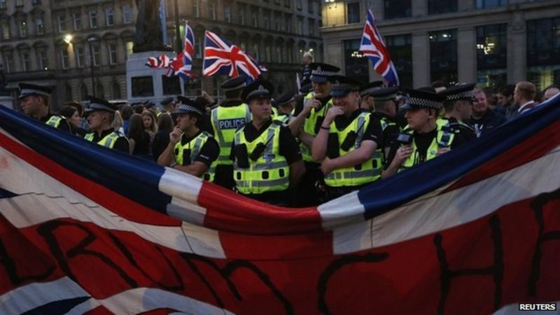 Scottish Referendum Police Separate Rival Groups In Glasgow Bbc News