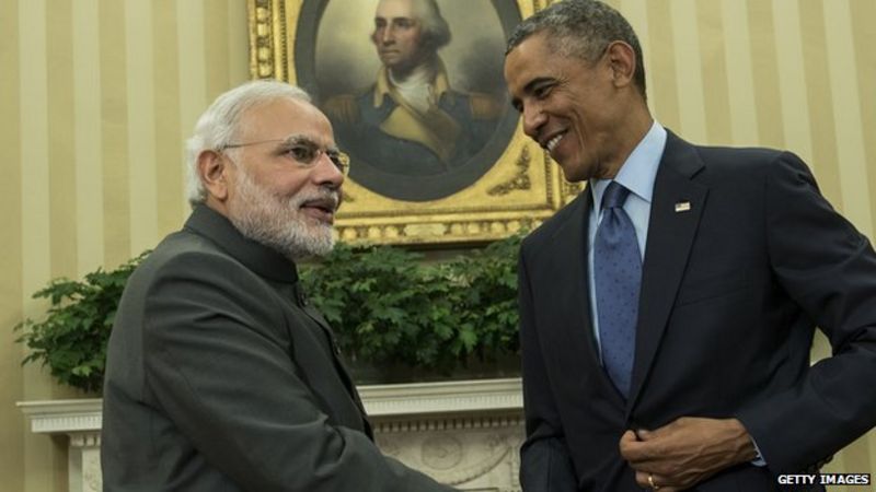 Obama and Modi talk Mars - BBC News