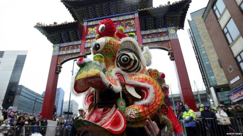 Dragons roar for Newcastle's Chinese New Year celebrations - BBC News