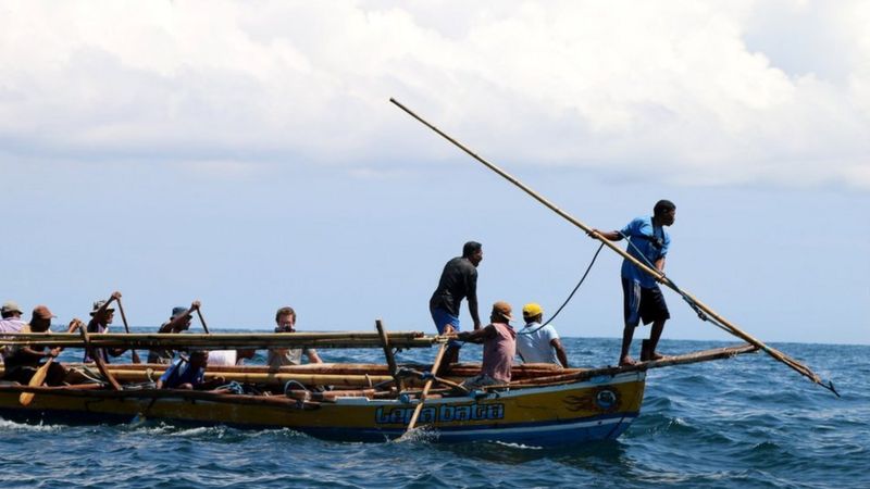 Hunting whales with rowing boats and spears - BBC News