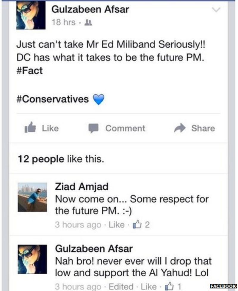 Ed Miliband Jewish Slur Candidate Suspended By Conservatives Bbc News