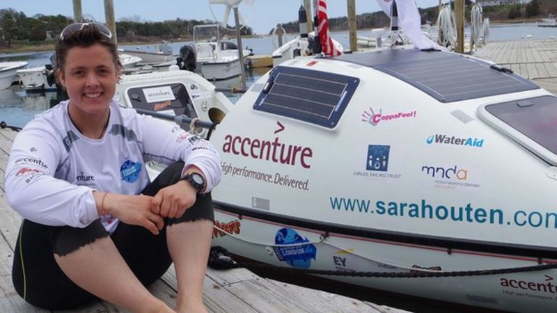 Adventurer Sarah Outen crossing Atlantic in rowing boat - BBC News