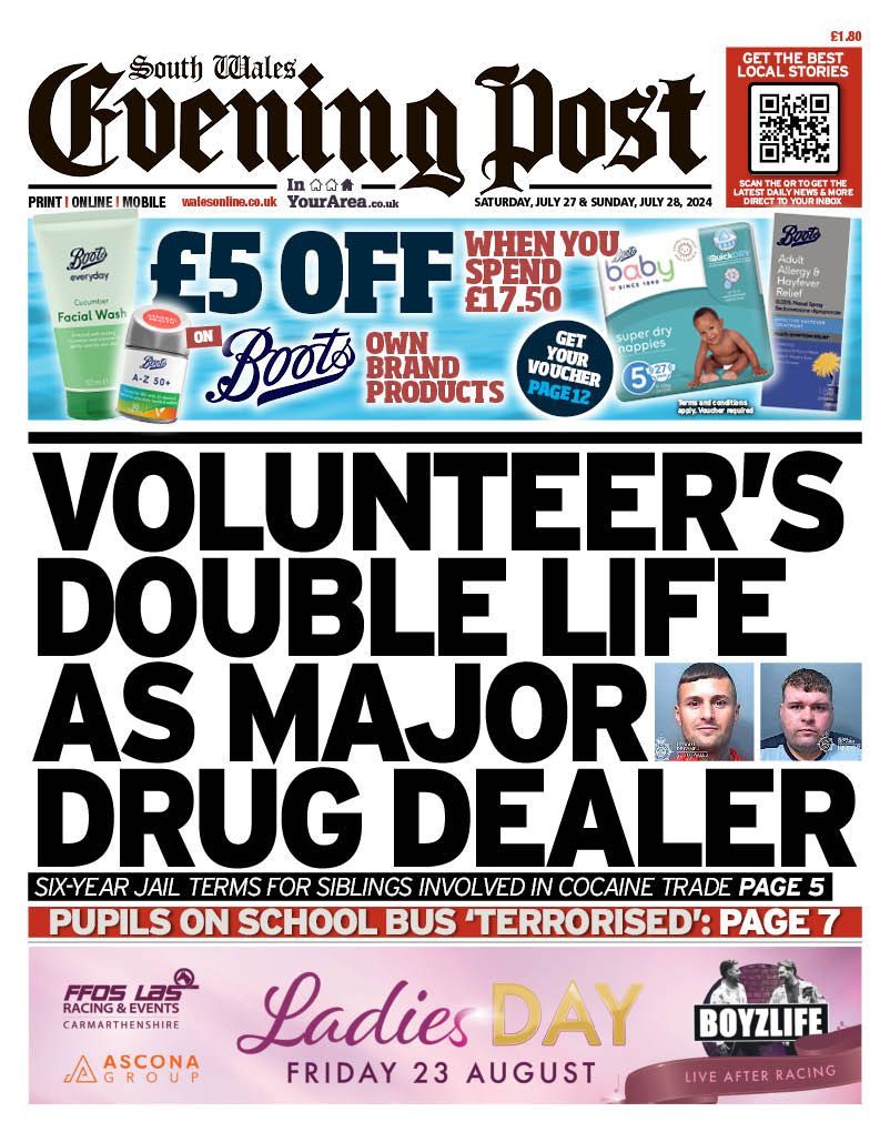 South Wales Evening Post front page