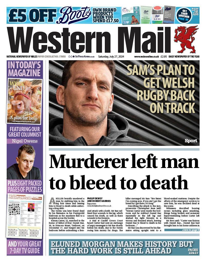 Western Mail front page