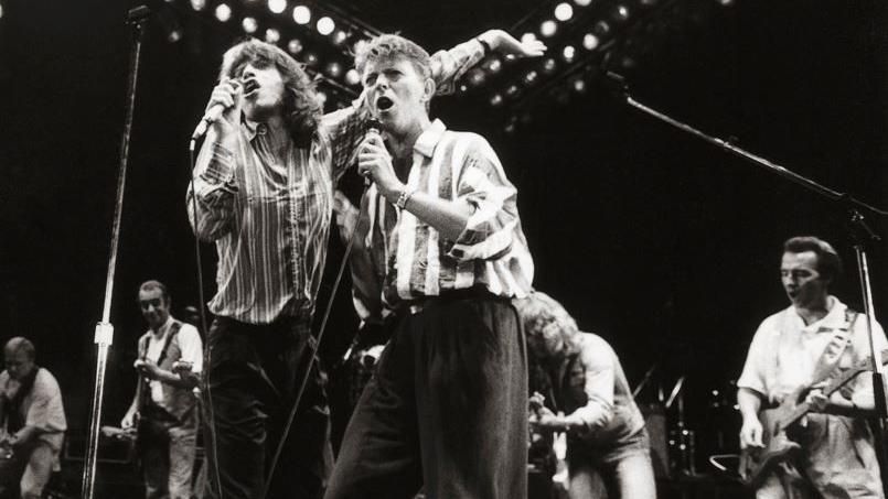 Mick Jagger with David Bowie at Royal Albert Hall in 1983
