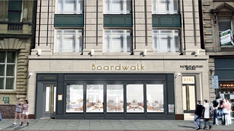 Computer-generated image of Boardwalk hotel
