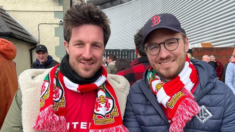 Pierre (left) and Thomas (right) from Brussels travelled 100 miles to be at the game