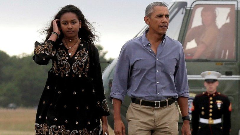 Barack and Sasha Obama
