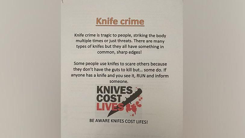 Anti-knife crime poster by Ethan