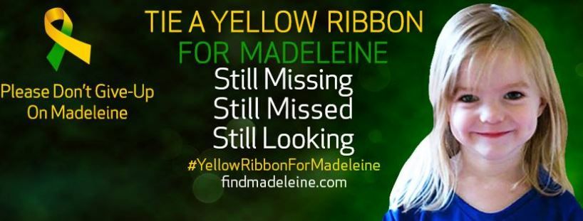 Madeleine McCann campaign image on the Official Find Madeleine Campaign Facebook page