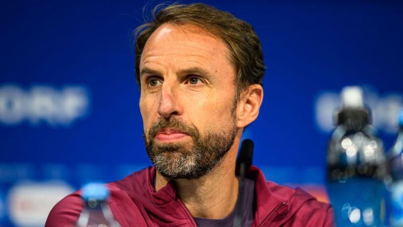 England manager Gareth Southgate speaks to the media in Dusseldord ahead of the Euro 2024 last 16 meeting with Switzerland